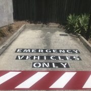 emergency vehicle line marking after