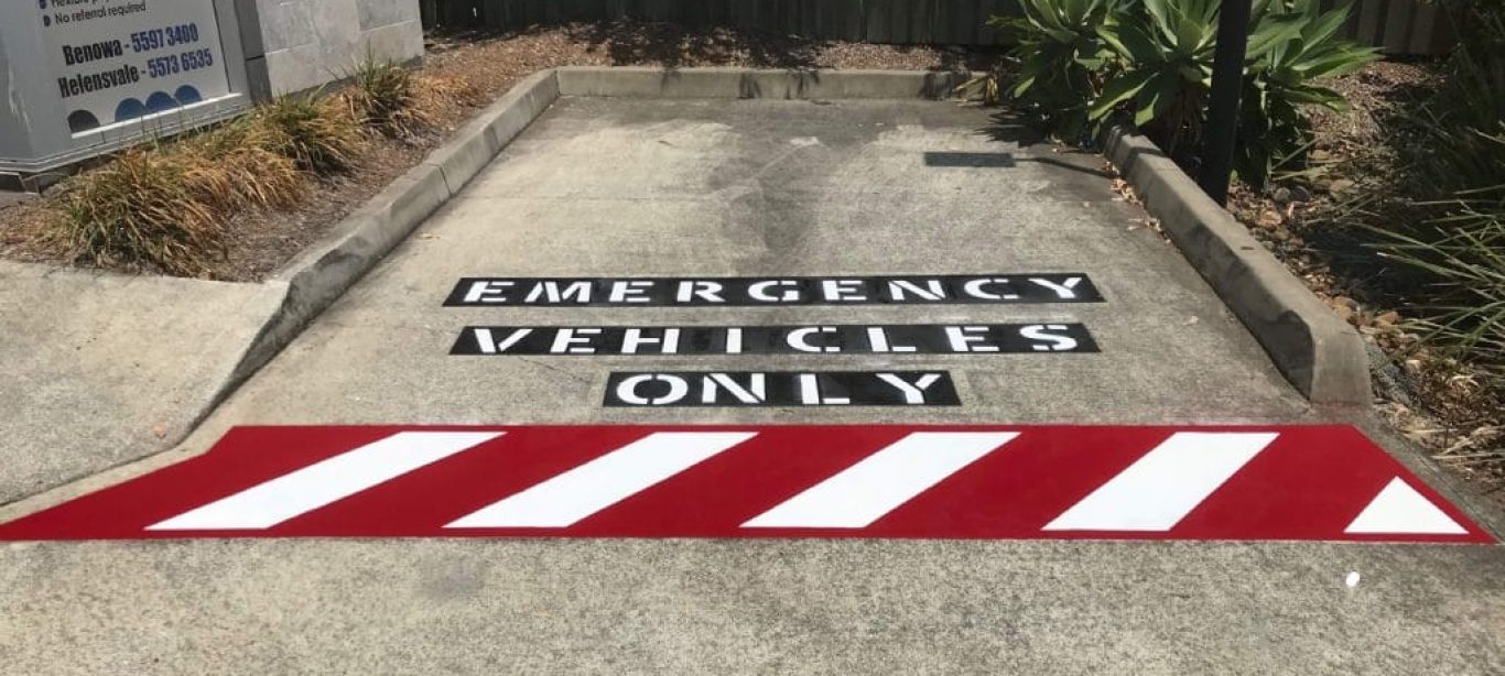 emergency vehicle parking line marking