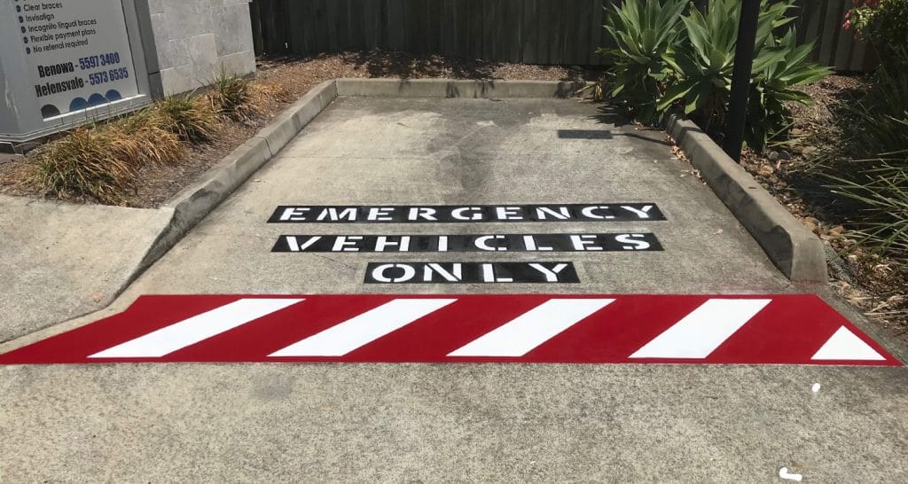 emergency vehicle parking line marking