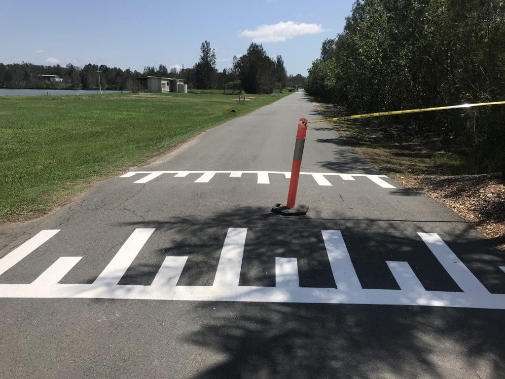 after pedestrian crossing line marking